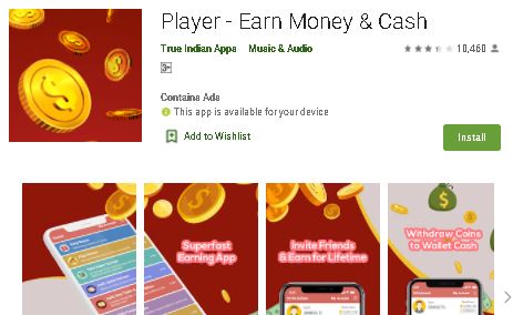 player earn paytm money cash