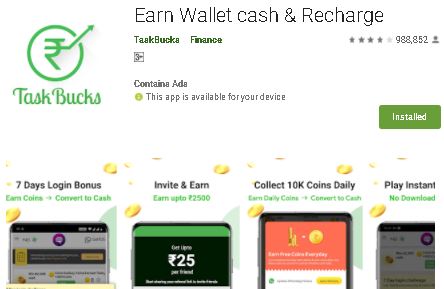 taskbucks app paytm cash
