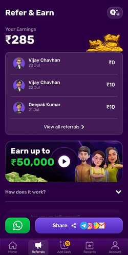 rush app refer and earn